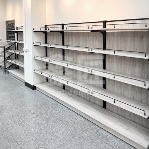 壁面木背板黑框木層板架