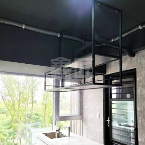 工業風造型黑細框吊掛櫃架