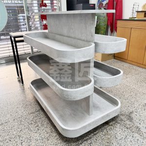 特製木座圓角蔬果平面台展示中島架-清水模