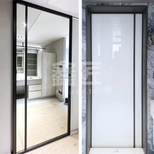 懸吊式雙面鋁框拉門(鏡面+玻璃)WSP369