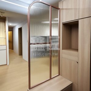 玫瑰金弧形鐵框屏風WSP367