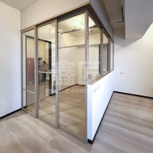 L型垂壁地軌式鋁框拉門WSP373