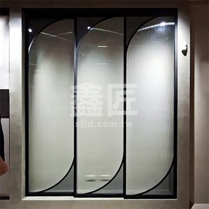 造型懸吊式同步連動鋁框拉門WSP378