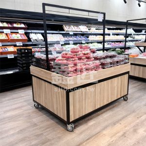 平面單格蔬果展示陳列架(ㄇ字桿.側板)