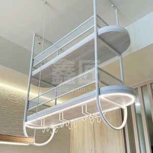 造型雙層弧形/菱網倒吊架(LED燈條)