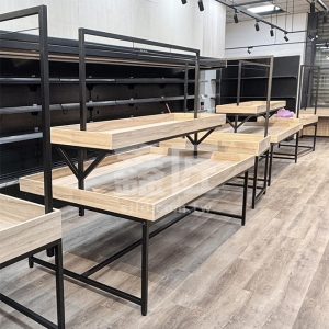 簡約中島黑框平面雙層蔬果架(ㄇ字桿)