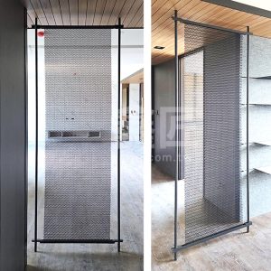 造型細網鐵框屏風